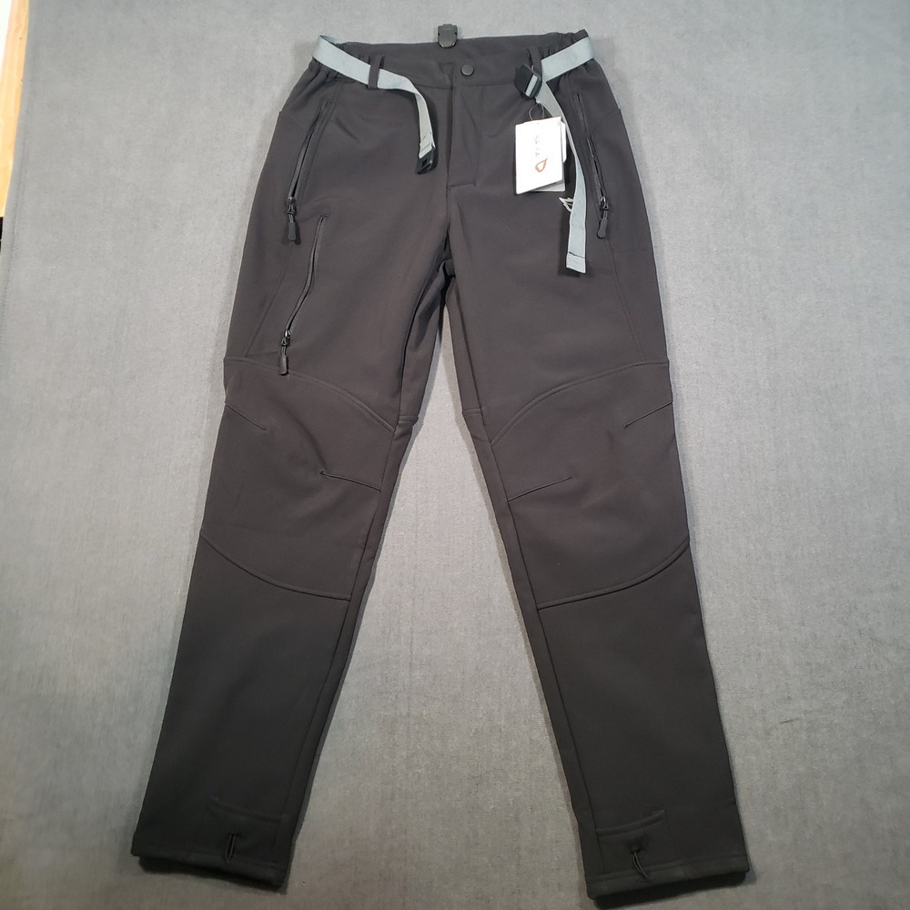 Baleaf Waterproof Hiking Pants Mens Size S Black Fleece Lined Softshell Outdoor